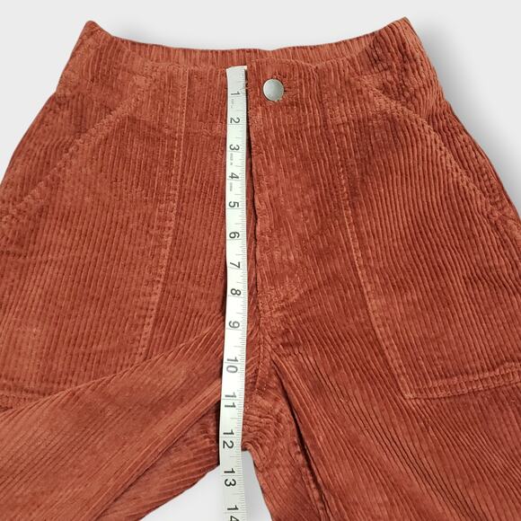 Pact Womens Organic Cotton Corduroy Tapered Peg Pants Stretch Rust Orange Sz XS - Picture 9 of 11